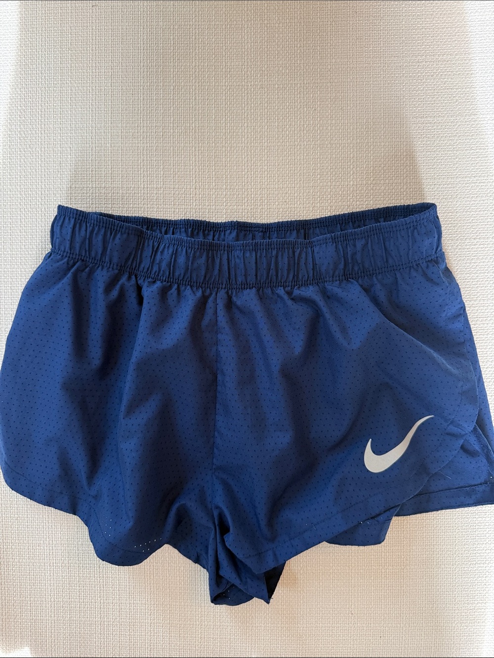 Navy Men's Nike 2" Split Short with White Swoosh